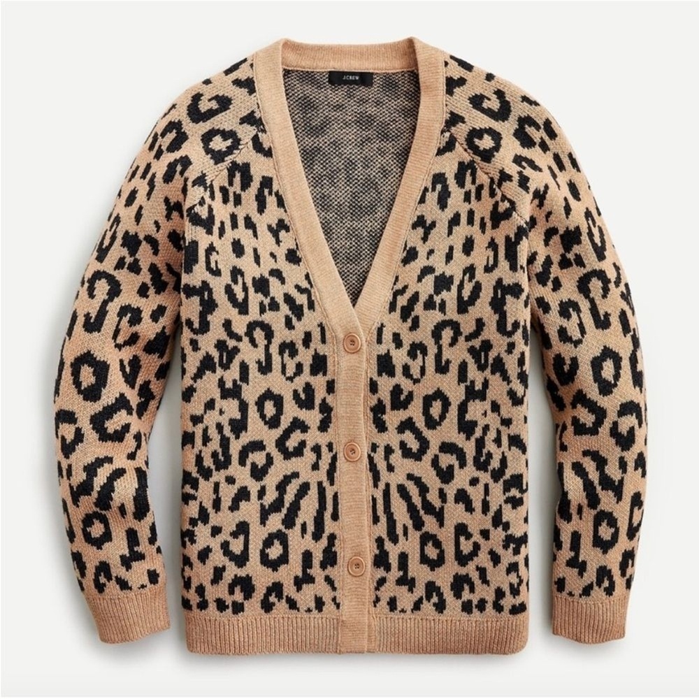 J. Crew Leopard Print Cardigan, Size XXS